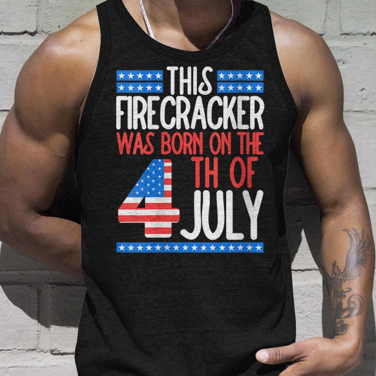This Firecracker Was Born On 4Th Of July Birthday Patriotic Unisex Tank Top Gifts for Him