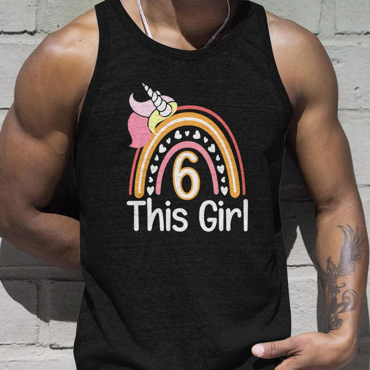 This Girl 6Th Birthday Funny Unicornrainbow 6 Years Old Unisex Tank Top Gifts for Him
