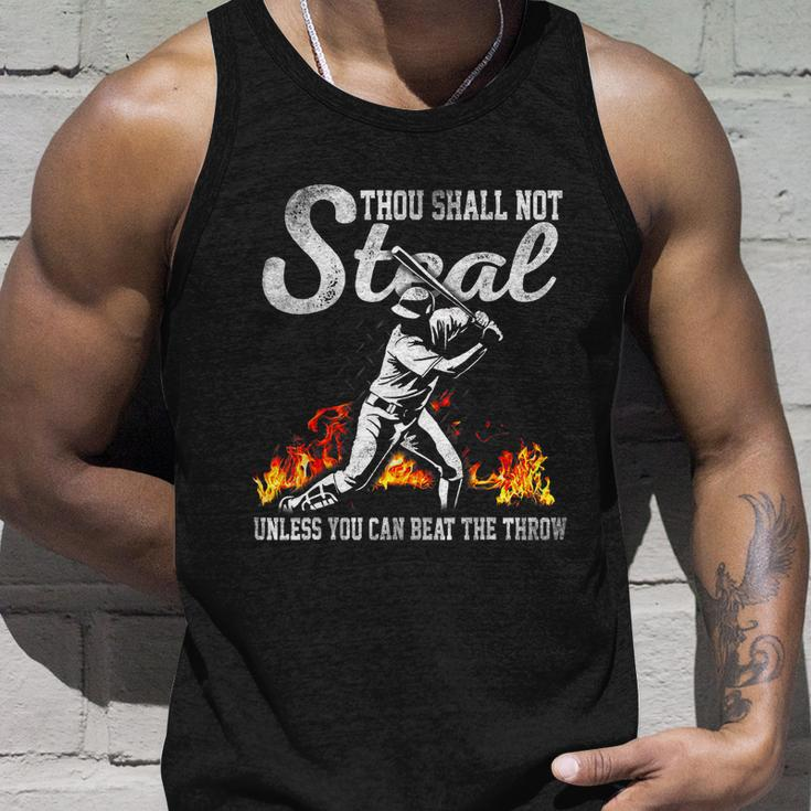 Thou Shall Not Steal Unless You Can Beat The Throw Baseball Tshirt Unisex Tank Top Gifts for Him
