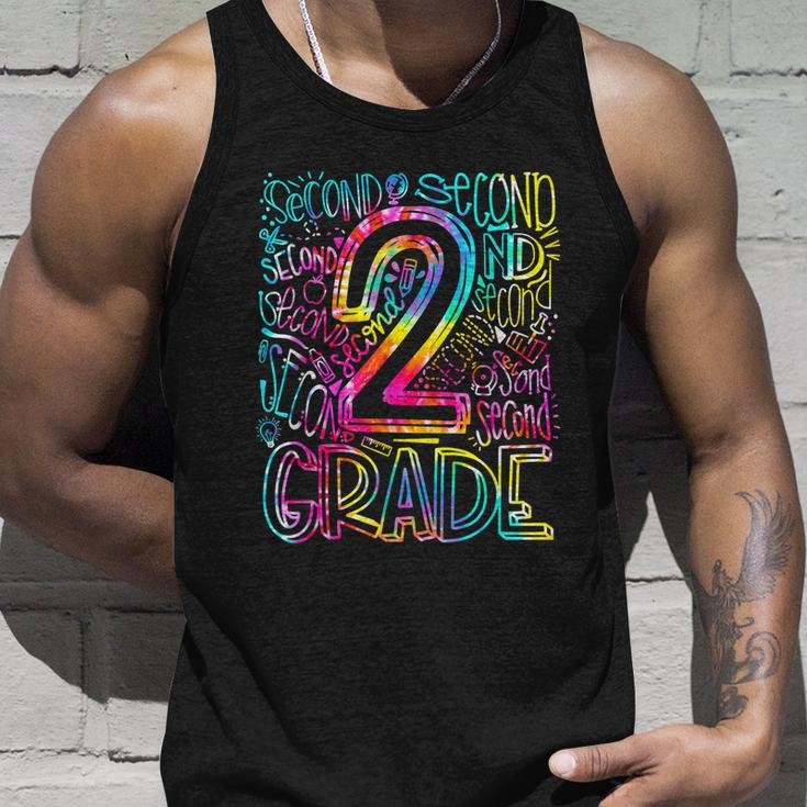 Tie Dye 2Nd Grade Typography Team Second Grade Teacher Gift Unisex Tank Top Gifts for Him