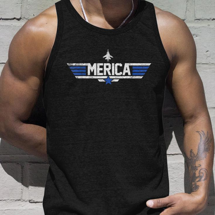 Top Merica For 4Th Of July Us Patriotic America Gun Unisex Tank Top Gifts for Him