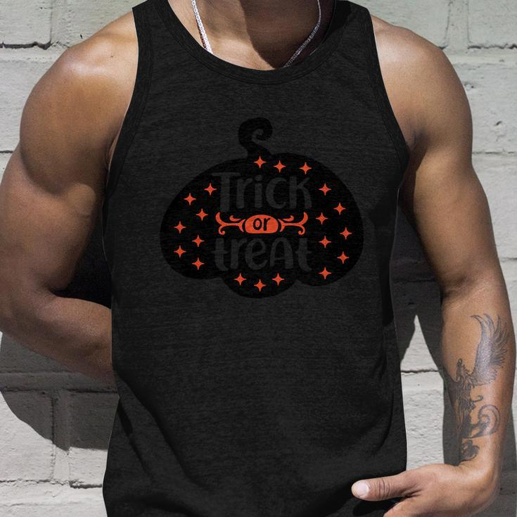 Trick Or Treat Pumpkin Funny Halloween Quote Unisex Tank Top Gifts for Him