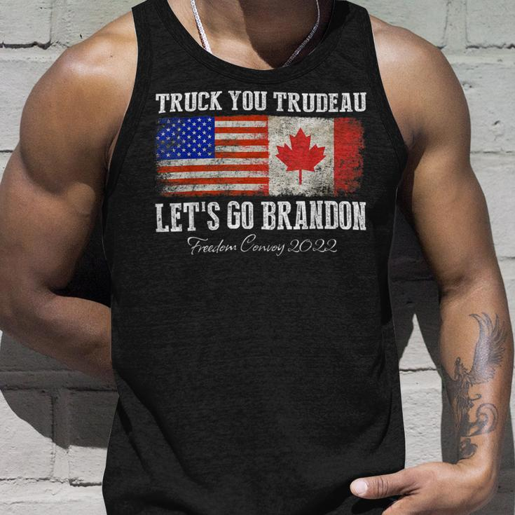 Trucker Truck You Trudeau Lets Go Brandon Freedom Convoy Truckers Unisex Tank Top Gifts for Him