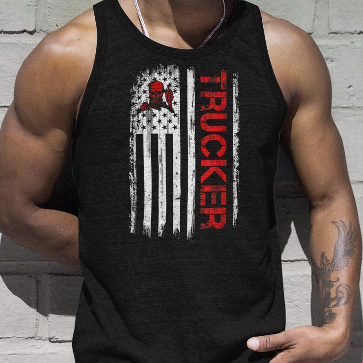 Trucker Trucker American Flag Truck Driver Shirt Truck Driver Unisex Tank Top Gifts for Him