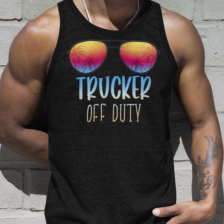 Trucker Trucker Off Duty Funny Summer Vacation Beach Holiday Unisex Tank Top Gifts for Him