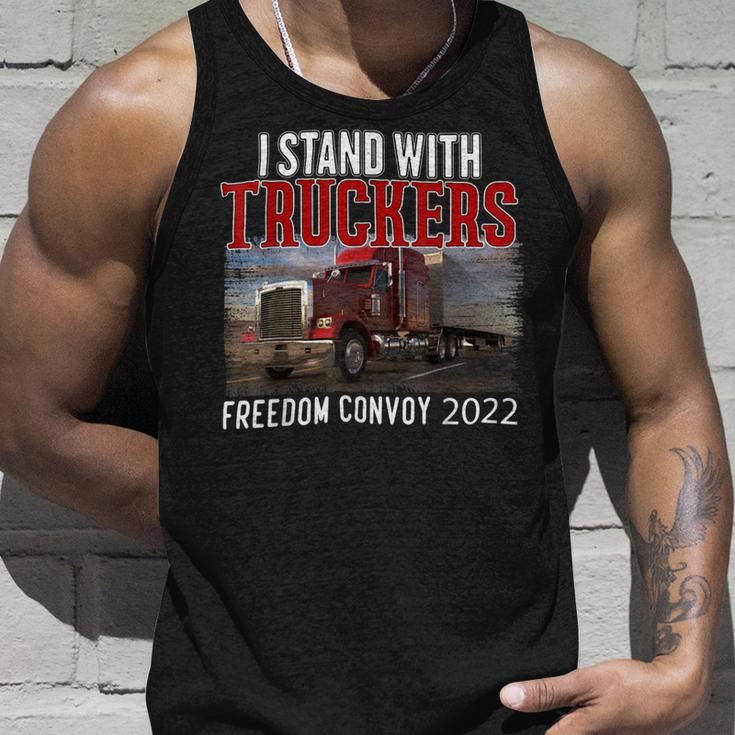 Trucker Trucker Support I Stand With Truckers Freedom Convoy _ Unisex Tank Top Gifts for Him