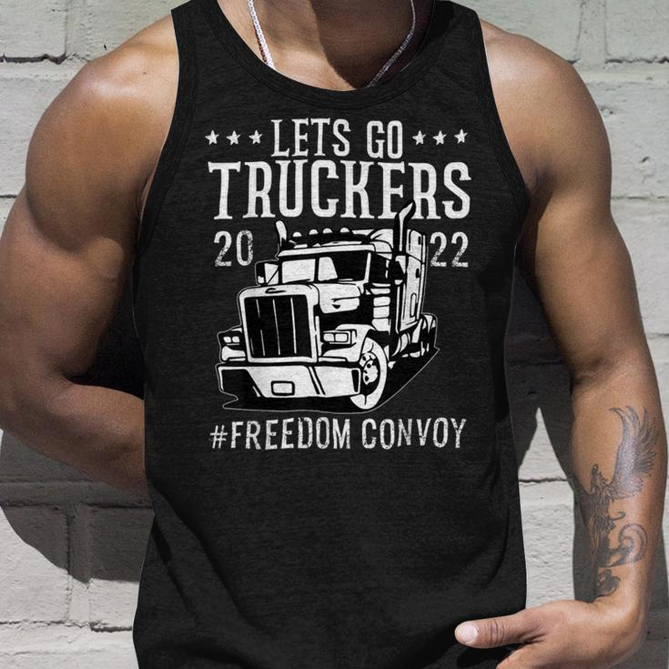 Trucker Trucker Support Lets Go Truckers Freedom Convoy Unisex Tank Top Gifts for Him