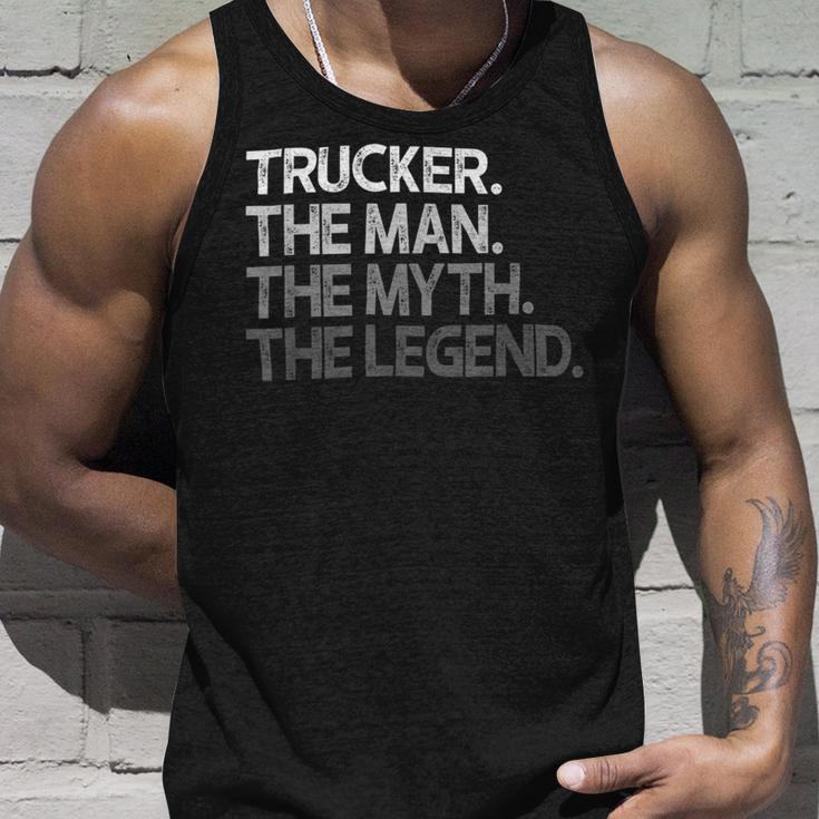 Trucker Trucker The Man Myth Legend V2 Unisex Tank Top Gifts for Him