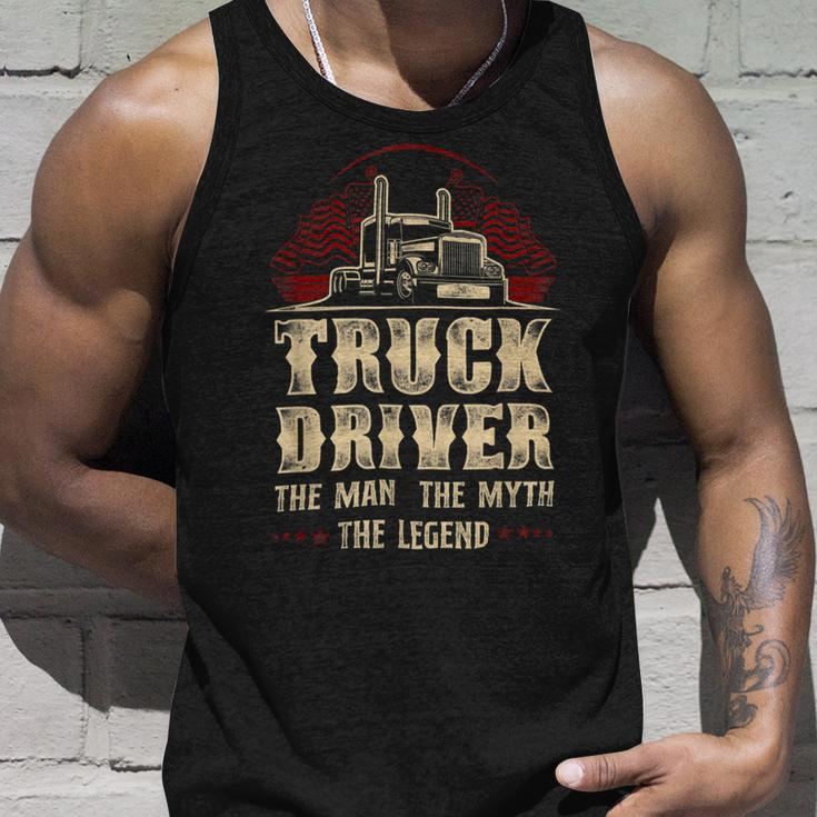 Trucker Trucker Truck Driver Vintage Truck Driver The Man The Myth Unisex Tank Top Gifts for Him