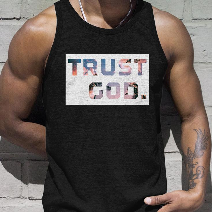 Trust God Period Palm Trees Inspiring Christian Gear Unisex Tank Top Gifts for Him