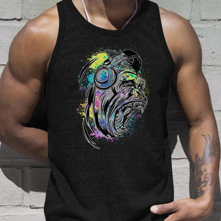 Turntable Dj Gorilla Splash Music Producer Monkey Dj Disc Gift Unisex Tank Top Gifts for Him