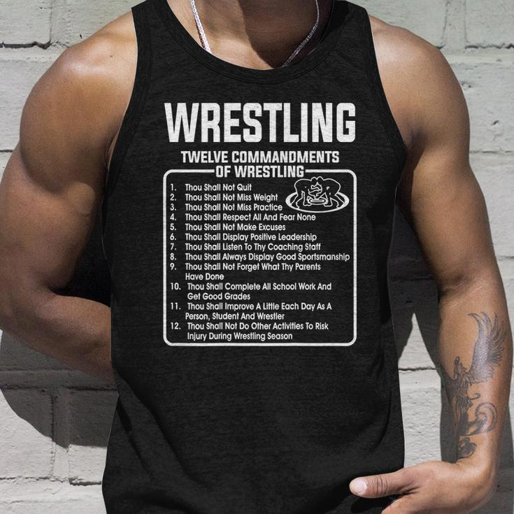 Twelve Commandments Of Wrestling Tshirt Unisex Tank Top Gifts for Him