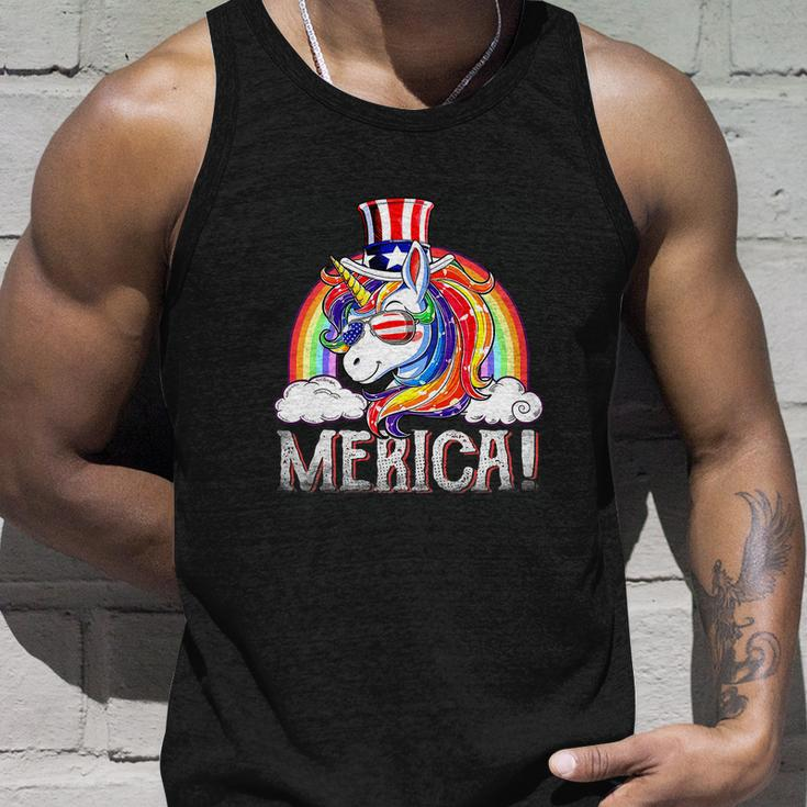 Unicorn 4Th Of July Merica Girl Rainbow Unisex Tank Top Gifts for Him