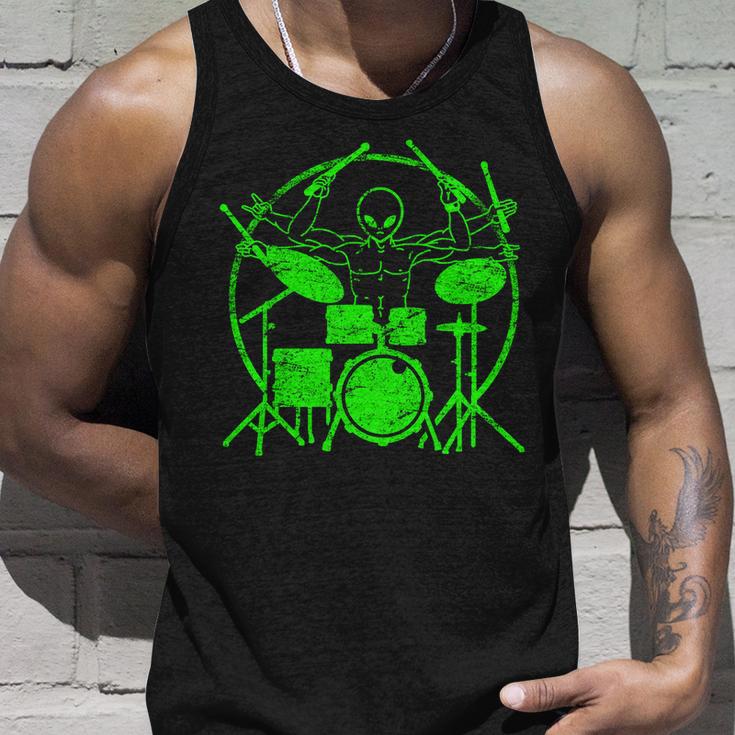 Vintage Alien Drummer Unisex Tank Top Gifts for Him