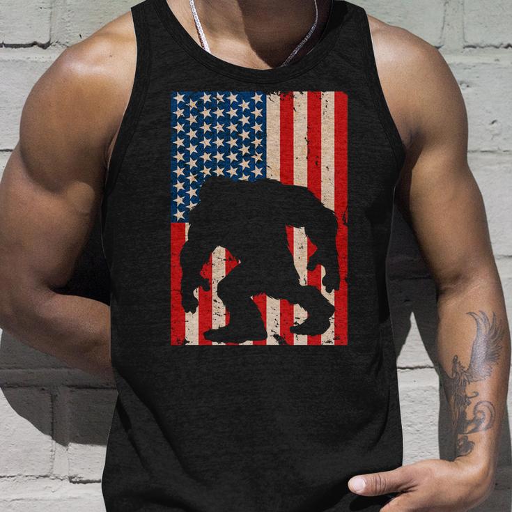 Vintage Bigfoot American Flag Tshirt Unisex Tank Top Gifts for Him