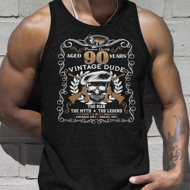 Vintage Dude Aged 90 Years Man Myth Legend 90Th Birthday Unisex Tank Top Gifts for Him