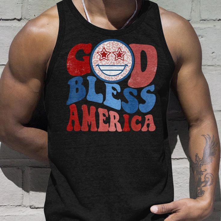 Vintage God Bless America Leopard 4Th Of July Patriotic Day Unisex Tank Top Gifts for Him