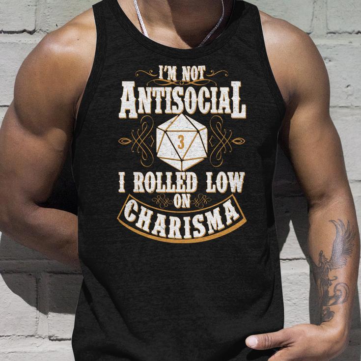 Vintage Im Not Antisocial I Rolled Low On Charisma Tshirt Unisex Tank Top Gifts for Him