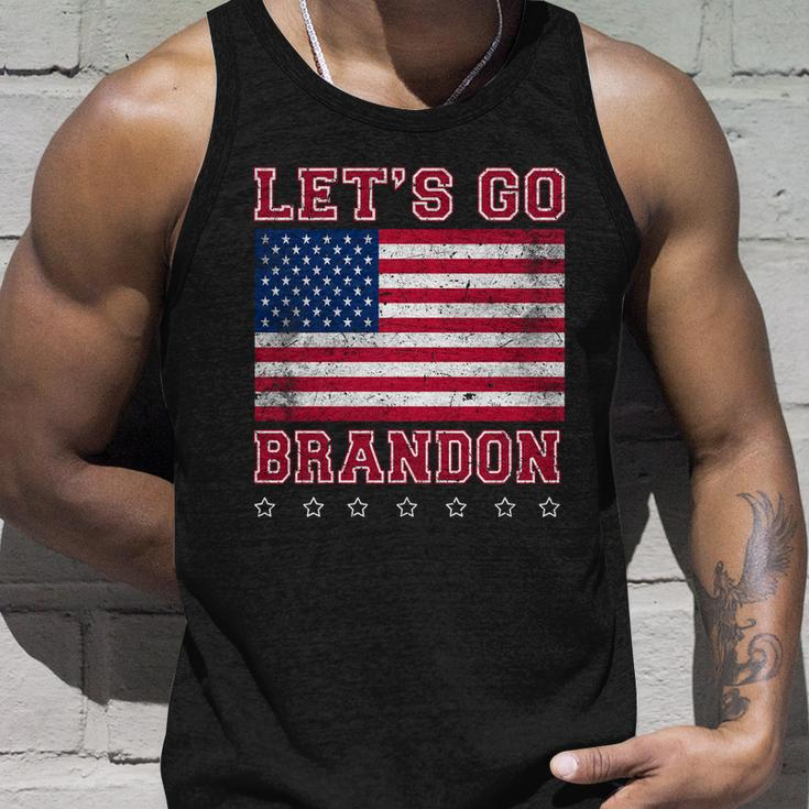 Vintage Lets Go Brandon American Flag Tshirt Unisex Tank Top Gifts for Him