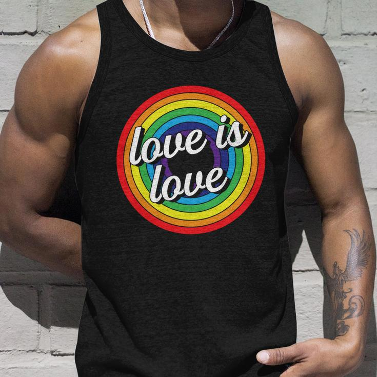 Vintage Love Is Love Rainbow Pride Month Unisex Tank Top Gifts for Him