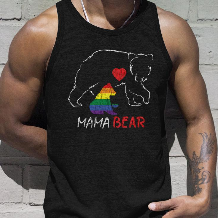 Vintage Rainbow Mama Bear Hugs Mom Mother Love Lgbt Pride Cute Gift Unisex Tank Top Gifts for Him
