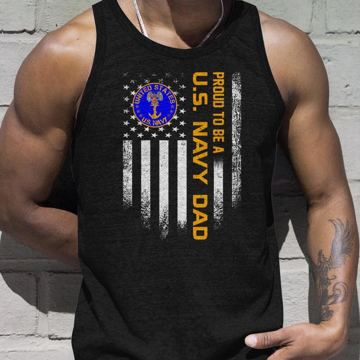 Vintage Usa American Flag Proud To Be Us Navy Military Dad Gift Unisex Tank Top Gifts for Him