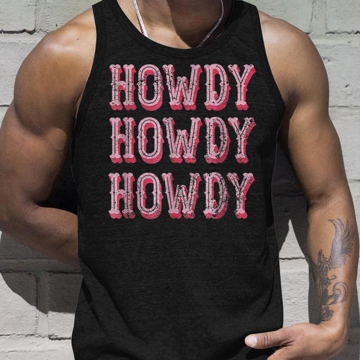 Vintage White Howdy Rodeo Western Country Southern Cowgirl V3 Unisex Tank Top Gifts for Him