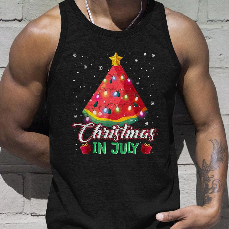 Watermelon Christmas Tree Christmas In July Summer Vacation Unisex Tank Top Gifts for Him