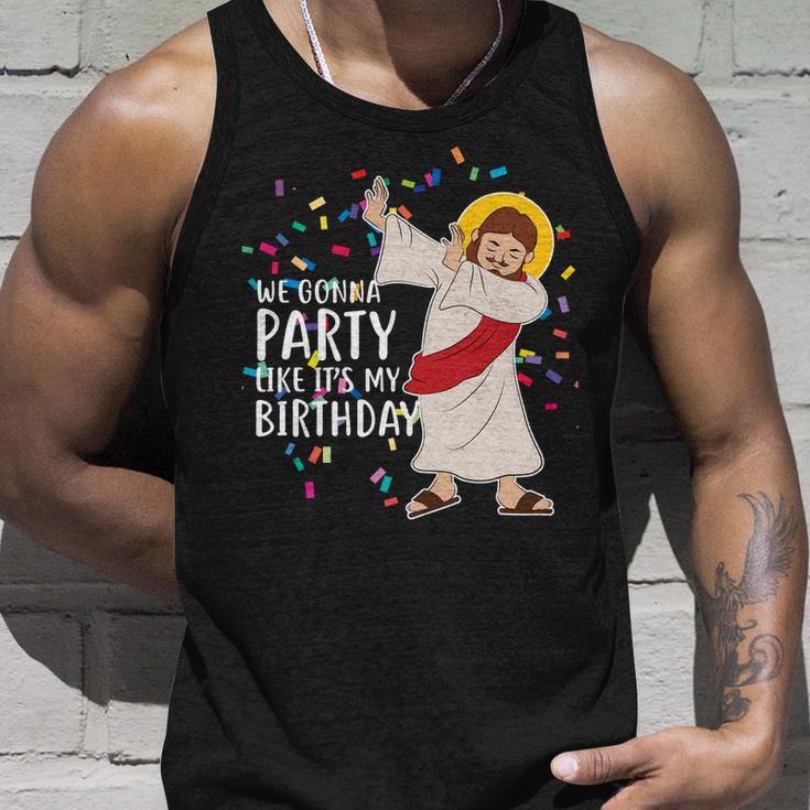 We Gonna Party Like Its My Birthday Dabbing Jesus Tshirt Unisex Tank Top Gifts for Him