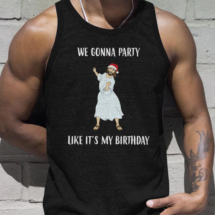 We Gonna Party Like Its My Birthday Jesus Dancing Graphic Cool Gift Unisex Tank Top Gifts for Him