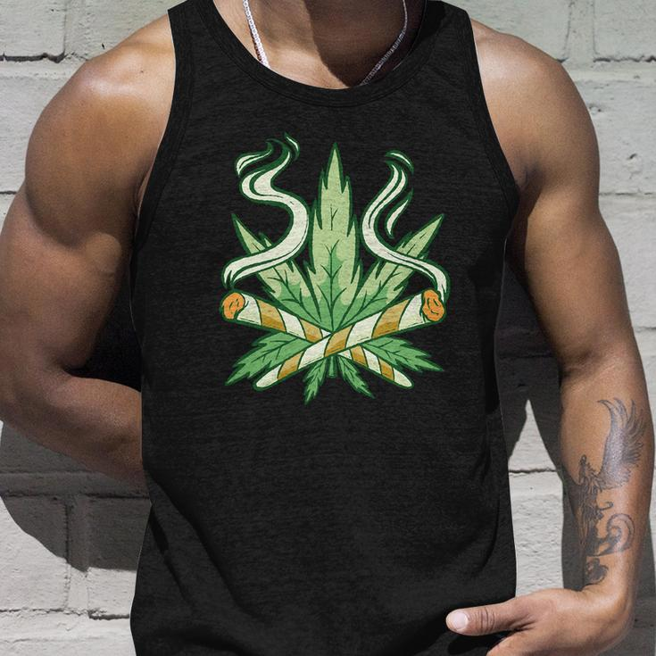 Weed Joint Cross Unisex Tank Top Gifts for Him