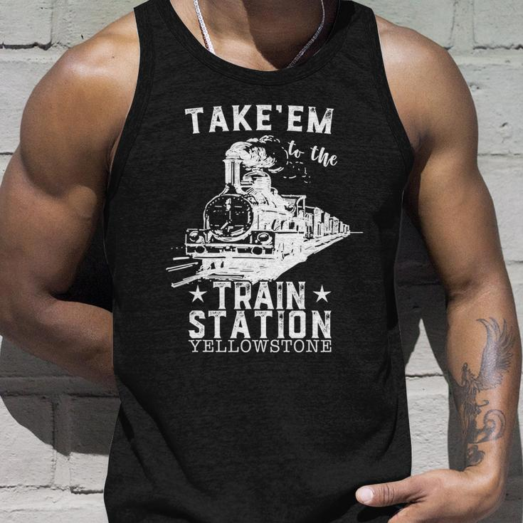 Western Coountry Yellowstone Take Em To The Train Station Tshirt Unisex Tank Top Gifts for Him