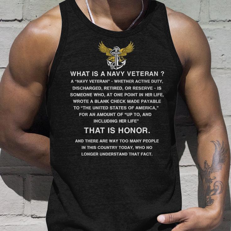 What Is A Navy Veteran For Her Unisex Tank Top Gifts for Him