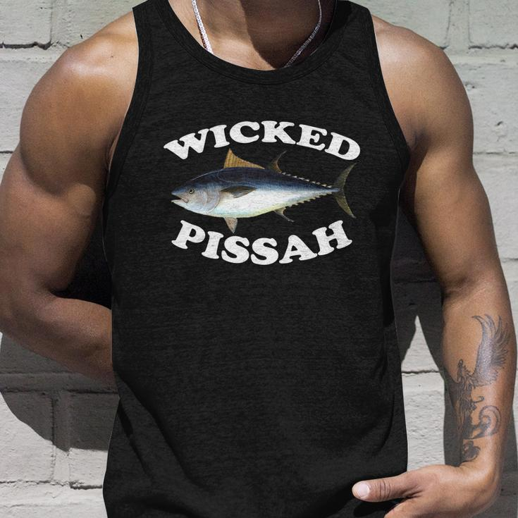Wicked Pissah Bluefin Tuna Illustration Fishing Angler Gear Gift Unisex Tank Top Gifts for Him