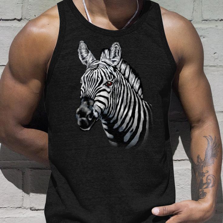 Wildlife - Big Face Zebra Up Close Portrait Tshirt Unisex Tank Top Gifts for Him