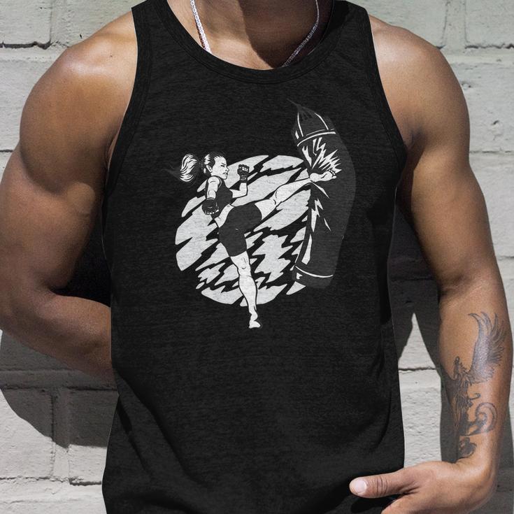 Woman High Kick Boxing Unisex Tank Top Gifts for Him