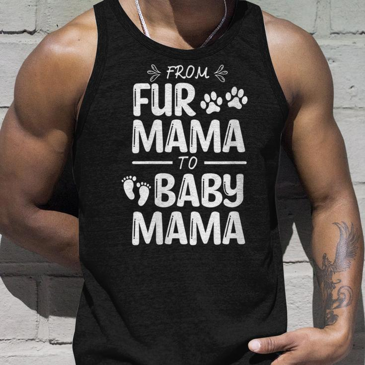 Womens From Fur Mama To Baby Mama Pregnant Cat Lover New Mom Mother V3 Unisex Tank Top Gifts for Him