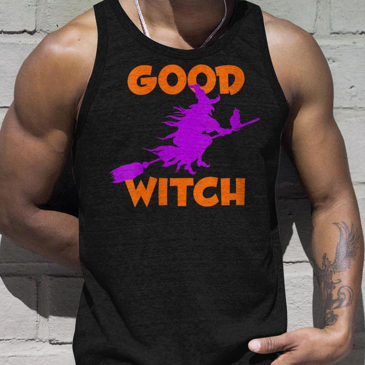 Womens Good Witch Halloween Riding Broomstick Silhouette Unisex Tank Top Gifts for Him