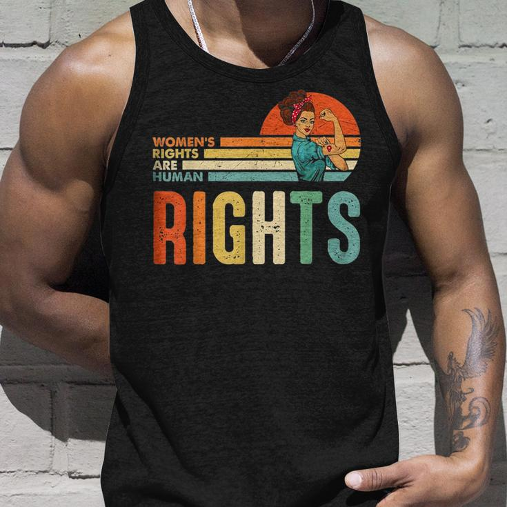 Womens Rights Are Human Rights Feminist Pro Choice Vintage Unisex Tank Top Gifts for Him