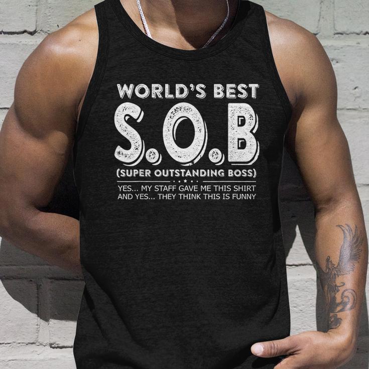 Worlds Best SOB Super Outstanding Boss Funny Colleague Tshirt Unisex Tank Top Gifts for Him