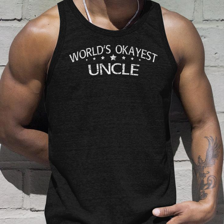 Worlds Okayest Uncle V2 Unisex Tank Top Gifts for Him