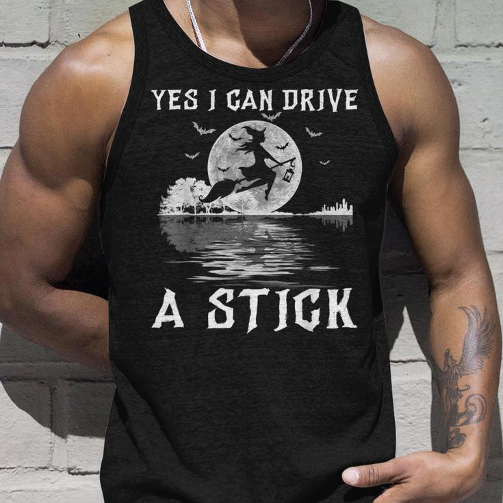 Yes I Can Drive A Stick Halloween Witch Riding Broomstick Unisex Tank Top Gifts for Him