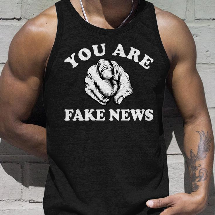 You Are Fake News Funny Trump Political Unisex Tank Top Gifts for Him
