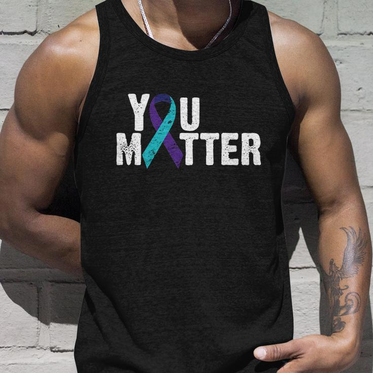 You Matter Purple Teal Ribbon Suicide Prevention Awareness Tshirt Unisex Tank Top Gifts for Him