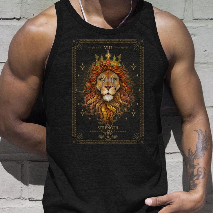 Zodiac Leo Lion Tarot Card Viii Strength Unisex Tank Top Gifts for Him