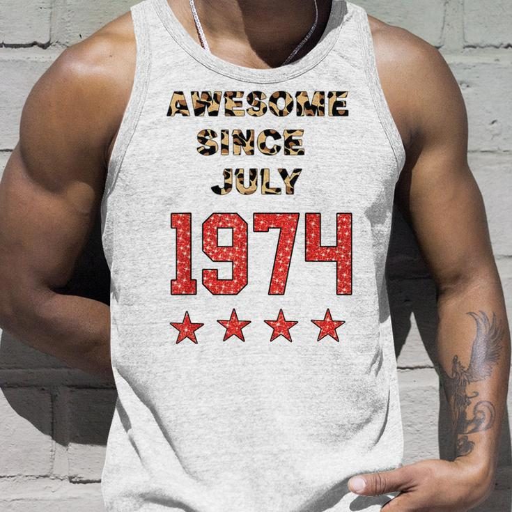 Awesome Since July 1974 Leopard 1974 July Birthday Unisex Tank Top Gifts for Him