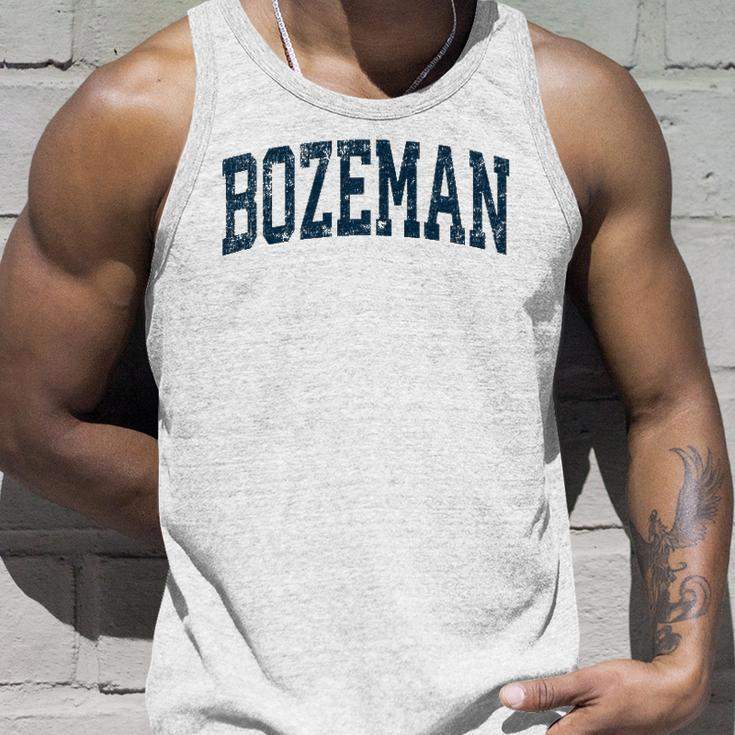 Bozeman Montana Mt Vintage Athletic Sports Navy Design Unisex Tank Top Gifts for Him
