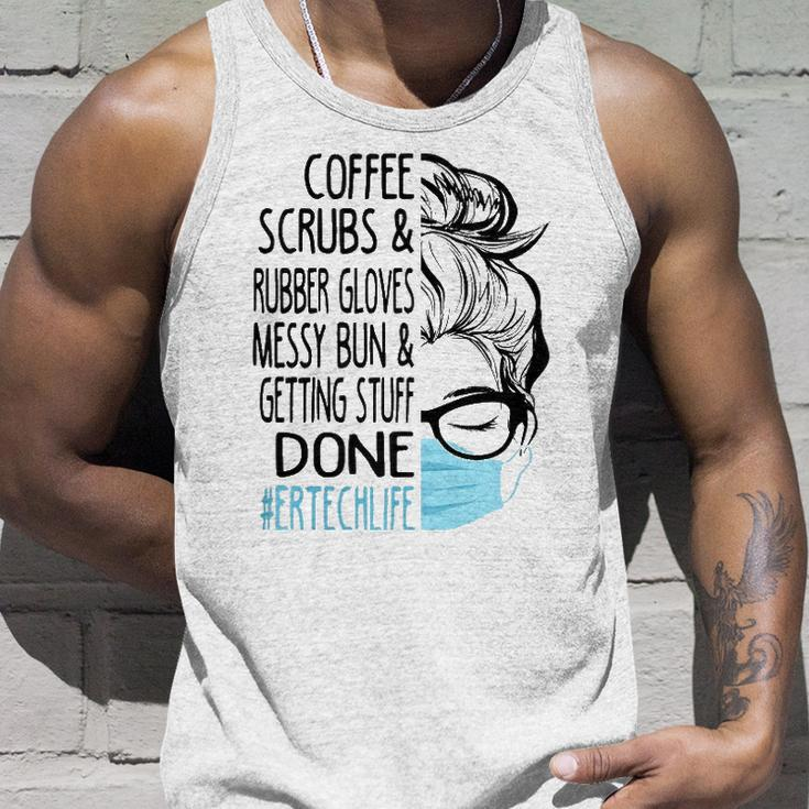Coffee Scrubs And Rubber Gloves Messy Bun Er Tech Unisex Tank Top Gifts for Him