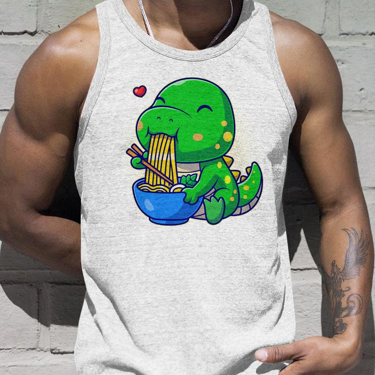 Cute Baby Dino Trex Eating Ramen Noodles Unisex Tank Top Gifts for Him