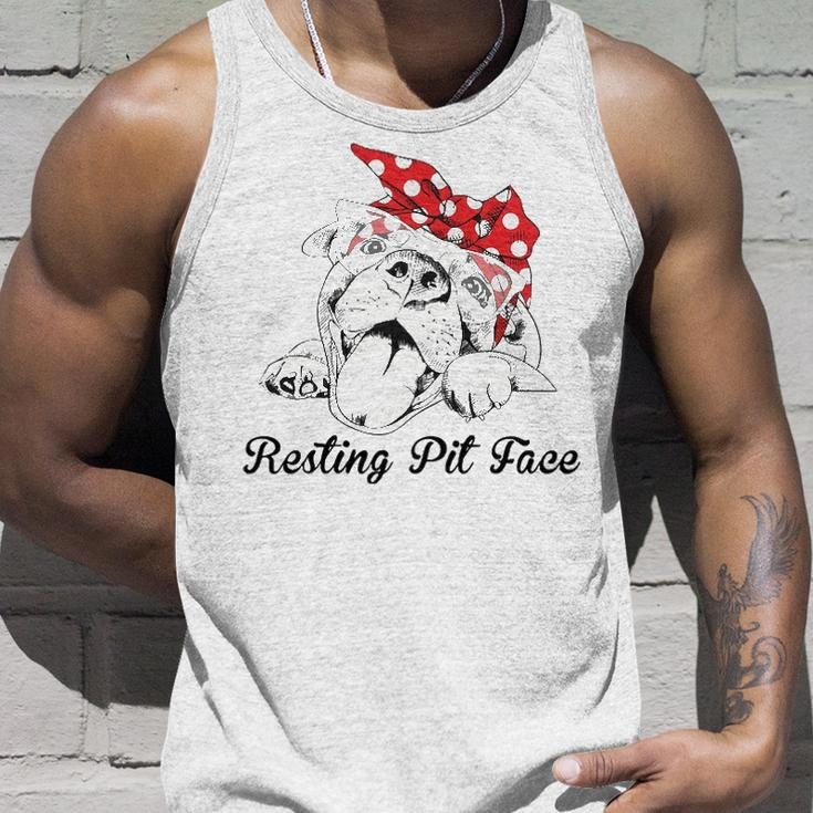 Dog Pitbull Resting Pit Face For Dogs Unisex Tank Top Gifts for Him
